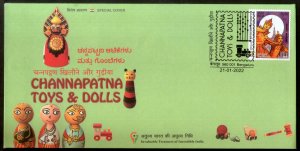 India 2022 Channapatna Toys & Dolls GI Tag Special Cover # 18093