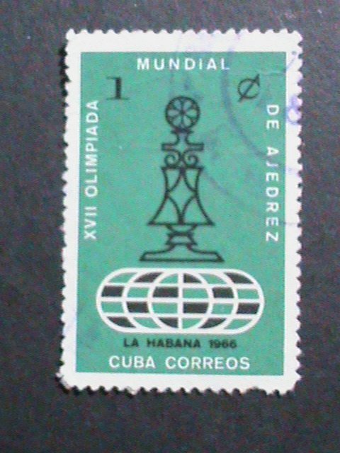 ​CUBA -1966 VERY OLD STAMPS-17TH WORLD CHESS OLYMPICS-HAVANA-USED VERY FINE