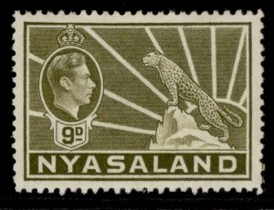 NYASALAND PROTECTORATE GVI SG137, 9d olive-bistre, M MINT.