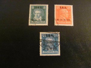 GERMANY 1927 USED  363-365 OVERPRINTS SET XF 250 EUROS (113)