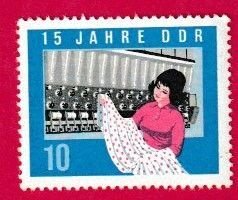 GERMANY DDR SCOTT#734 1964 10pf WEAVER, LOOM - MNH