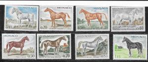 Monaco #781-788 Horses set   (MLH) CV $6.80