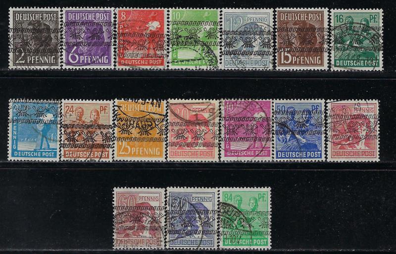 Germany AM Post Scott # 600 - 616, used, incl # 614a, cpl. set