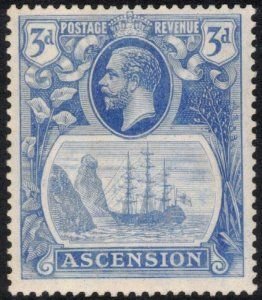 ASCENSION ISLAND  14  KGV  3¢  MVLH  SHERWOOD STAMP