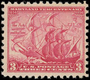 US Sc 736 F/MNH-1934 2¢ Maryland Tercentenary-The Ark & the Dove