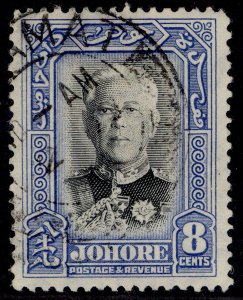 MALAYSIA - Johore GVI SG130, 8c black & pale blue, FINE USED.