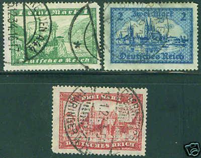 German Deutsche Bundespost Scott 337-9 CV$9 1924 set