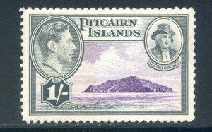 Pitcairn Islands 1/- Violet & Grey SG7 Mounted Mint