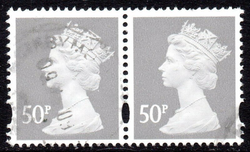 2007 Sg Y1727 50p Grey (2 Bands) DLR Very Fine Used Pair