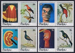 Penrhyn 93-96ab,93-96 cd sheets,MNH. James Cook,Hawaii-200,1978.Birds,Artifacts.