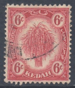 Malaya Kedah Scott 31 - SG56, 1922 Sheaf of Rice 6c used