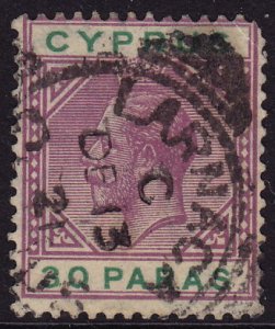 Cyprus - 1921 - Scott #74 - used - LARNACA squared circle pmk