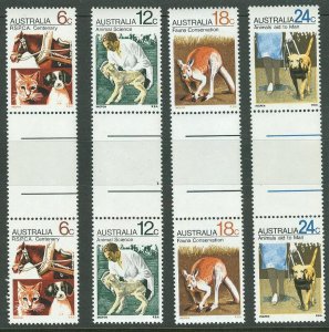 Australia # 500-03 RSPCA Animals GUTTER PAIRS (4) Mint NH