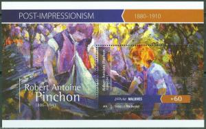 MALDIVES 2015 POST IMPRESSIONISM ROBERT ANTOINE PINCHON SOUVENIR SHEET MINT NH