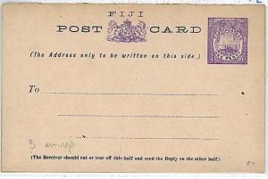 15301  - FIJI  - POSTAL HISTORY -   STATIONERY: - H & G # 3   LIONS - BOATS