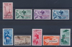 1934 Egeo, Calcio, n . 75/79 + PA 34/37 9 values MLH *