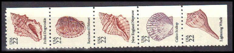 2117-2121 22c Seashells Very Fine MNH Dry Gum BPS RS L6079