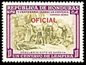 Honduras CO52, MNH, Official Overprint on Queen Isabella Quincentenary issue