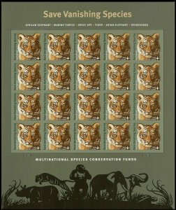 US B4 Save Vanishing Species Amur Tiger Cub First Class sheet MNH 2011