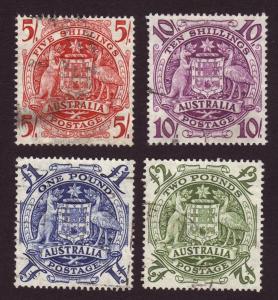 Australia 1949 Sc#218-221, SG#244a-d Set of 4 Coat of Arms USED.