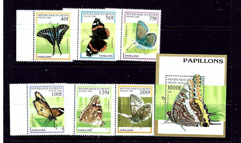 Benin 801-07 MNH 1996 Butterflies