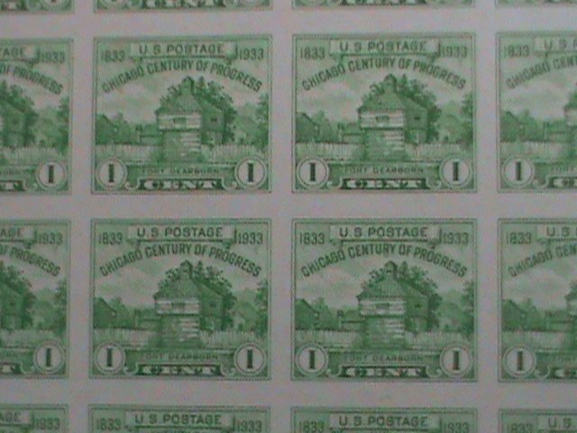 UNITED STATES- 1933-SC# 730 RESTORATION OF FORT DEARBORN  IMPERF: MNH S/S VF