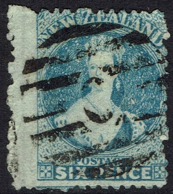 NEW ZEALAND 1871 QV CHALON 6D WMK STAR PERF 12½ USED  