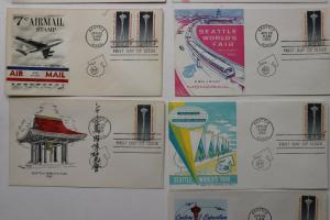 Seattle World's Fair 1962 lot official FDC cachet 13 Century 21 Expo sticker