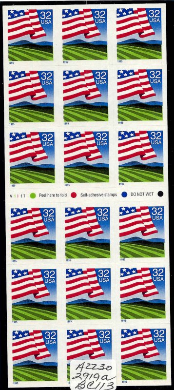 2919a Mint,OG,NH... Booklet Pane... SCV $12.00