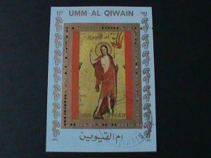 ​UMM AL QIWAIN-EASTER CTO IMPERF-S/S VF-FANCY CANCEL WE SHIP TO WORLDWIDE