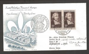 1951 France St Jean Baptiste La Salle Scott 646 FDC to US backstamped