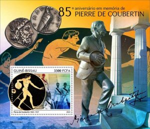 Guinea-Bissau - 2022 Pierre de Coubertin - Stamp Souvenir Sheet - GB220339b1