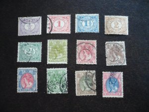 Stamps-Netherlands-Scott#55-56,58-60,62,65-66,70,74,76-77-Used Part Set of 12