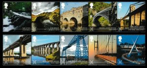 GB 3687-3696 Bridges set (10 stamps) MNH 2015