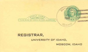 United States Idaho Bayview 1942 4f-bar  Postal Card  Printed Return Address ...