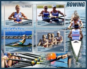 Stamps. Sports Rowing Guyana 2022 year 1+1 sheet perforated