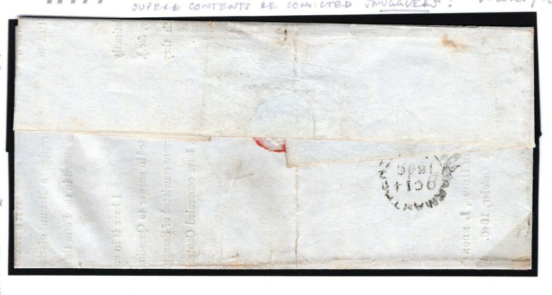 GB WALES Historic Postal Letter Contents CONVICTED SMUGGLERS Customs 1846 H177