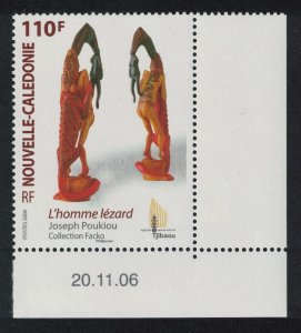 New Caledonia 'L'homme Lezard' Lizard Man Sculpture Corner Date 2006 MNH