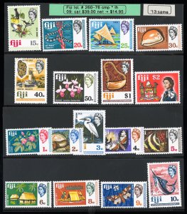 Fiji Stamps # 206-76 MLH VF Scott Value $39.00