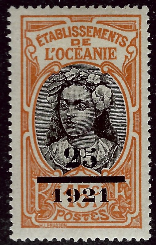 French Polynesia Sc #59 Mint F-VF...Polynesia is Unique!