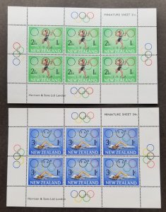 *FREE SHIP New Zealand Health Olympic Games 1968 Sport Swimming (sheetlet) MNH