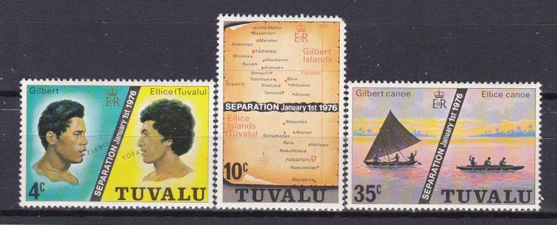 Tuvalu  16-18 MNH 1976 Separation of the Gilbert & Ellice...