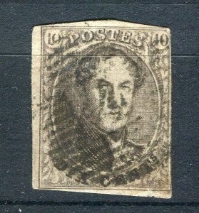 BELGIUM; 1850s classic Leopold Imperf issue used Shade of 10c. value Postmark