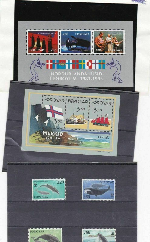 faroe islands mint never hinged stamps ref 13294