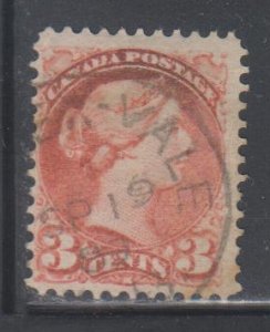 Canada, Queen Victoria 3c  (SC# 37b) Used