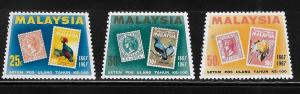 Malaysia 1967 Cent. of Malaysian Postage Stamps 48-50 MNH A956