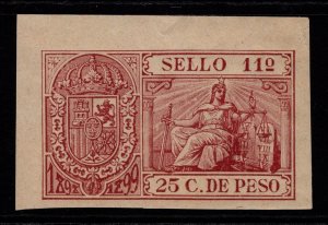 Spain Colony 25c Sello 11 Revenue Mint NH - S35646