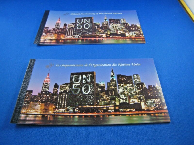 UNITED NATIONS  -  SCOTT # 670 NY  -UN 50 YEARS BOOKLET-LOT OF 2   MNH  (ss125) 