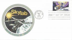 1974 FDC, #1529, 10c Skylab, mission emblem cachet