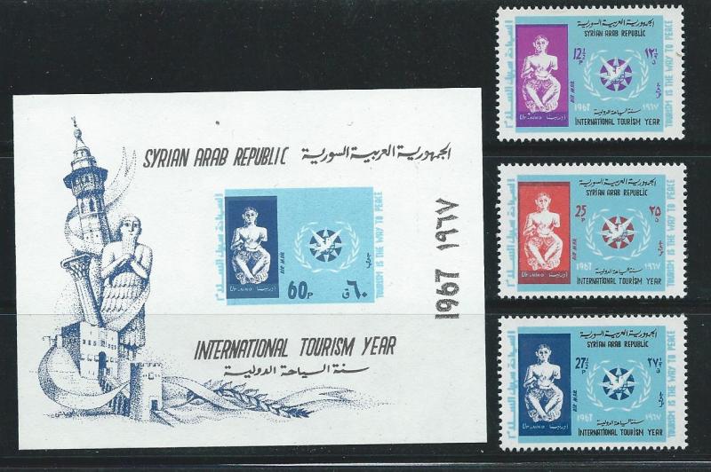 Syria C388-91 1967 ITY Tourist Year set and s.s. MNH